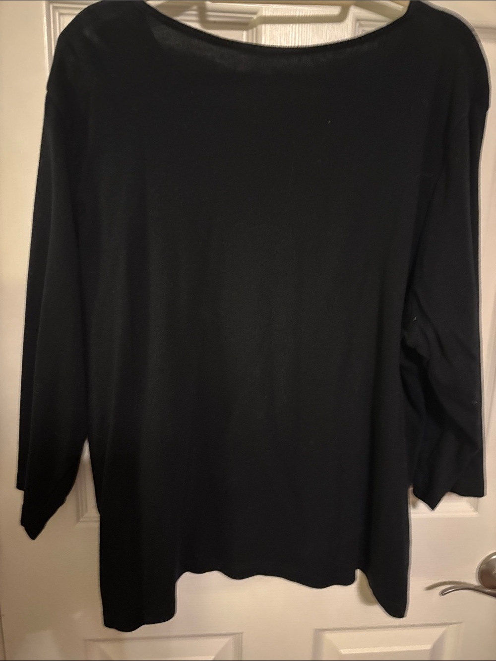Women’s Black Long Sleeve Tee with Gold Bicycle & Pumpkin Embroidery - Picture 3 of 3